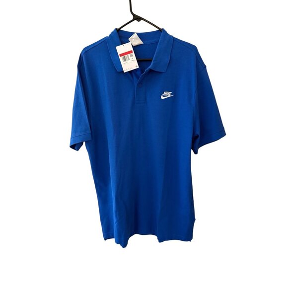 Nike Mens Blue Polo Shirt Size L Short Sleeve Dri-Fit Lightweight Casual NWT - Picture 1 of 5